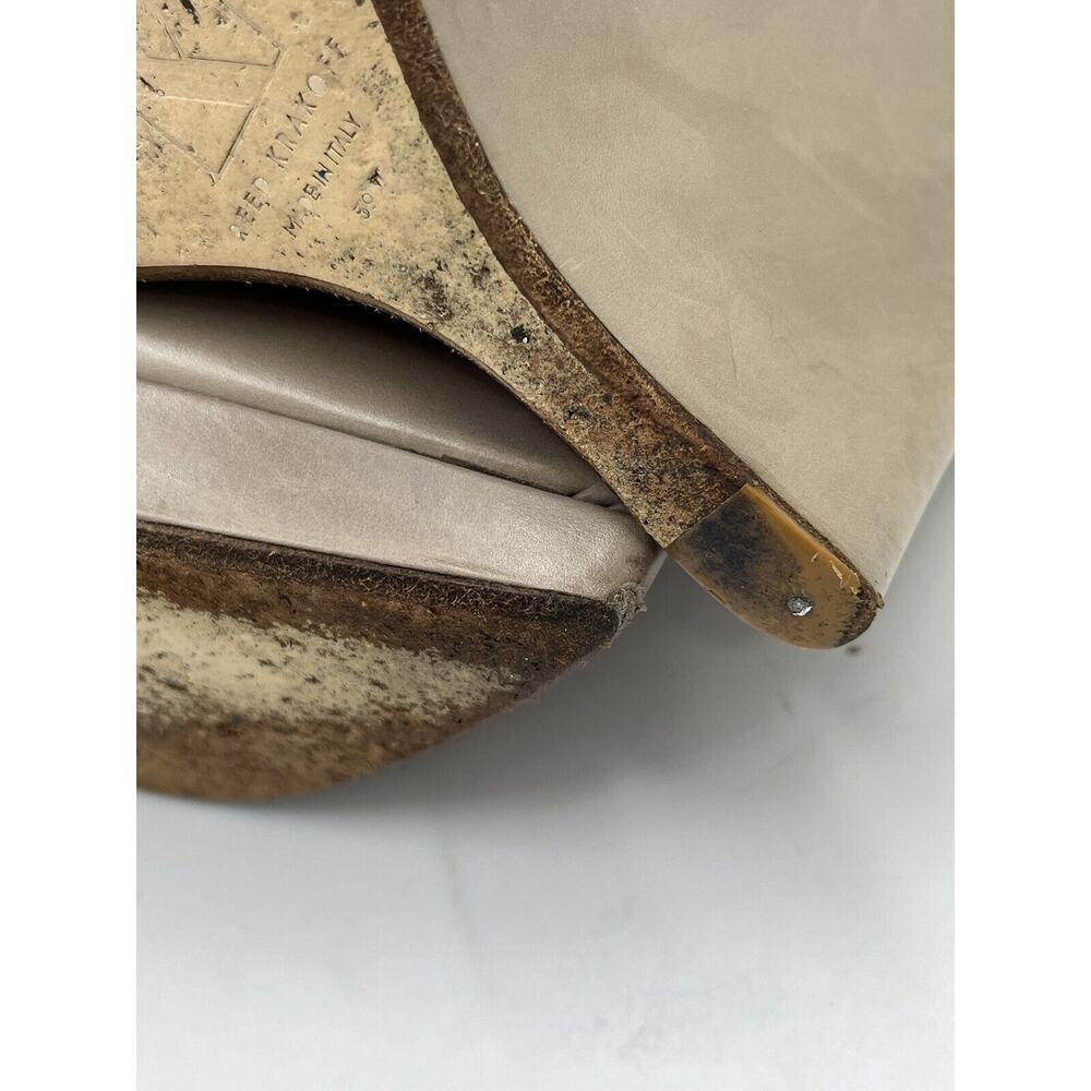 Reed Krakoff‎ Black Suede & Grey Taupe Leather Zipper Wedge Boots Shoes 39/8.5 - Picture 13 of 16